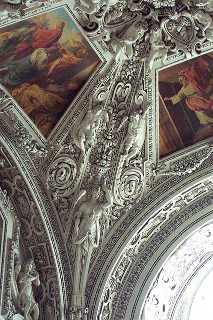 Ceiling details in Salzburg cathedral.