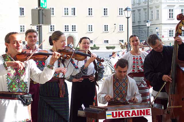 Ukraine music group performing in Salzburg.