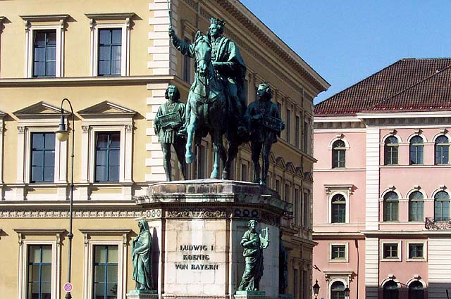 A statue of Ludwig the 1st, King of Bavaria.