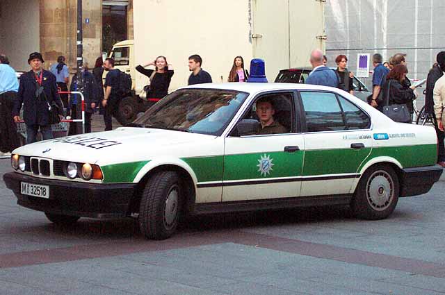 A BMW 5 Series Polizei car.