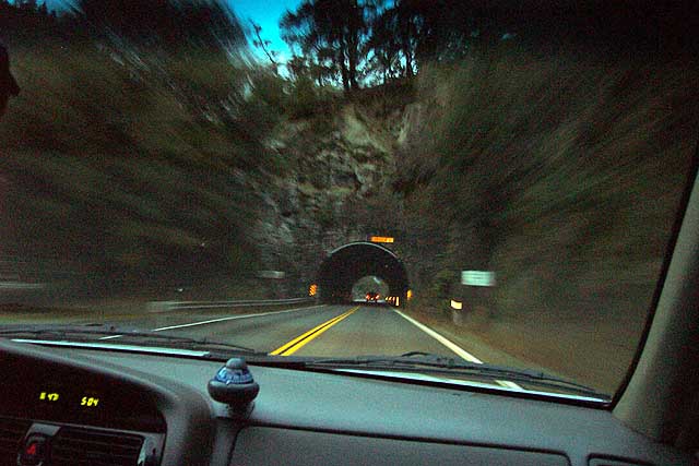 Driving into tunnel