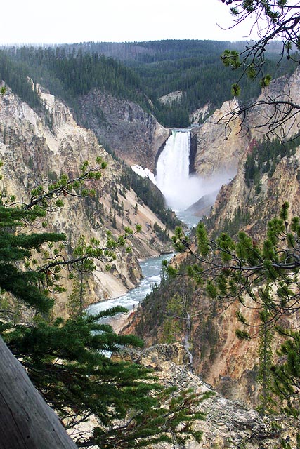 The Grand Canyon of the Yellowstone River, lower falls, as seen from Artist's point.