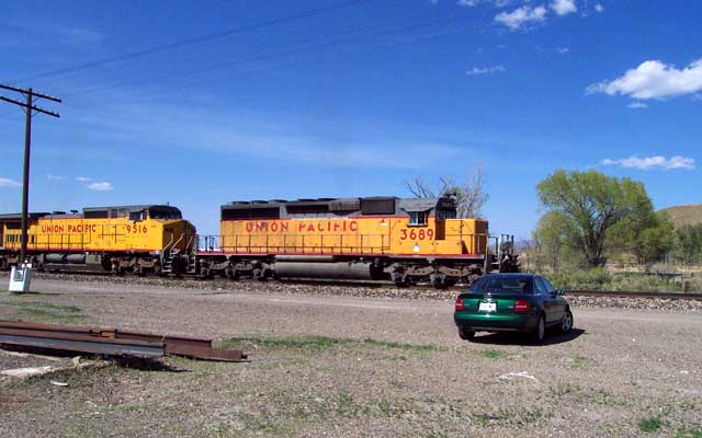 Union Pacific train in Beowawe NV